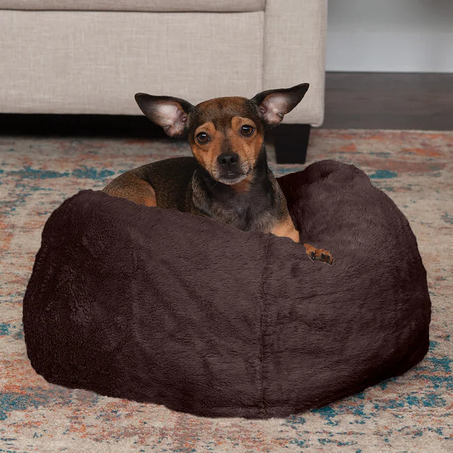 Cozy Plush Ball Nest Pet Bed - Washable Fluffy Round Cat & Dog Bed
