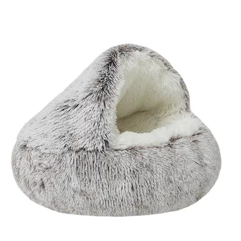 Ultra-Soft Calming Donut Dog Bed - Self-Warming Faux Fur Pet Cushion