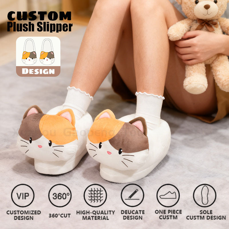Ugly-Cute Funny Face Plush Slippers - Thick Bottom Soft Indoor Shoes